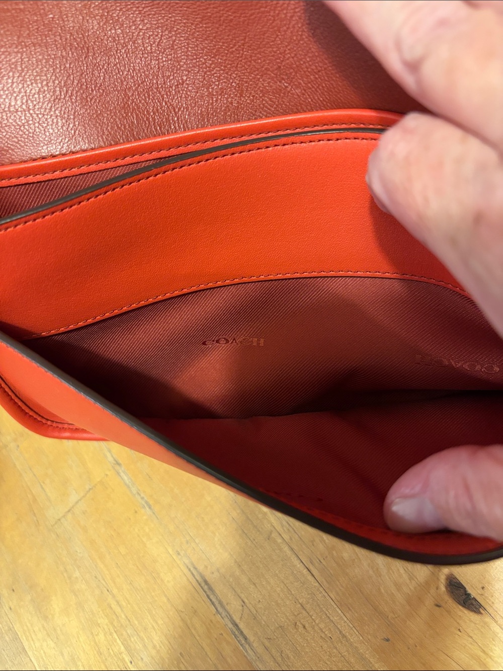 Coach Coral Leather Turnlock Crossbody Bag - Picture 9 of 14